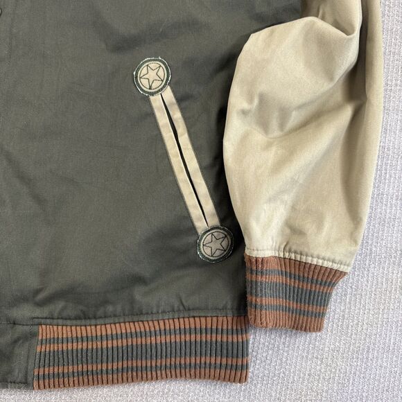 Springfield Classic Letterman Jacket Khaki Olive Military Bomber 2XL Fall Coat - Picture 4 of 8